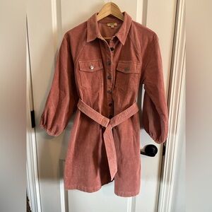 Kori Pink Corduroy Dress